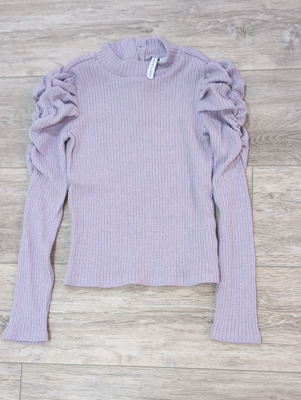 Janie and Jack Lilac Ribbed Sweater with Ruffle Shoulders